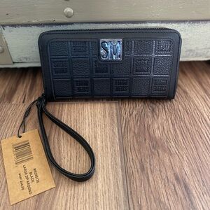 Black Wristlet Wallet with SM Logo